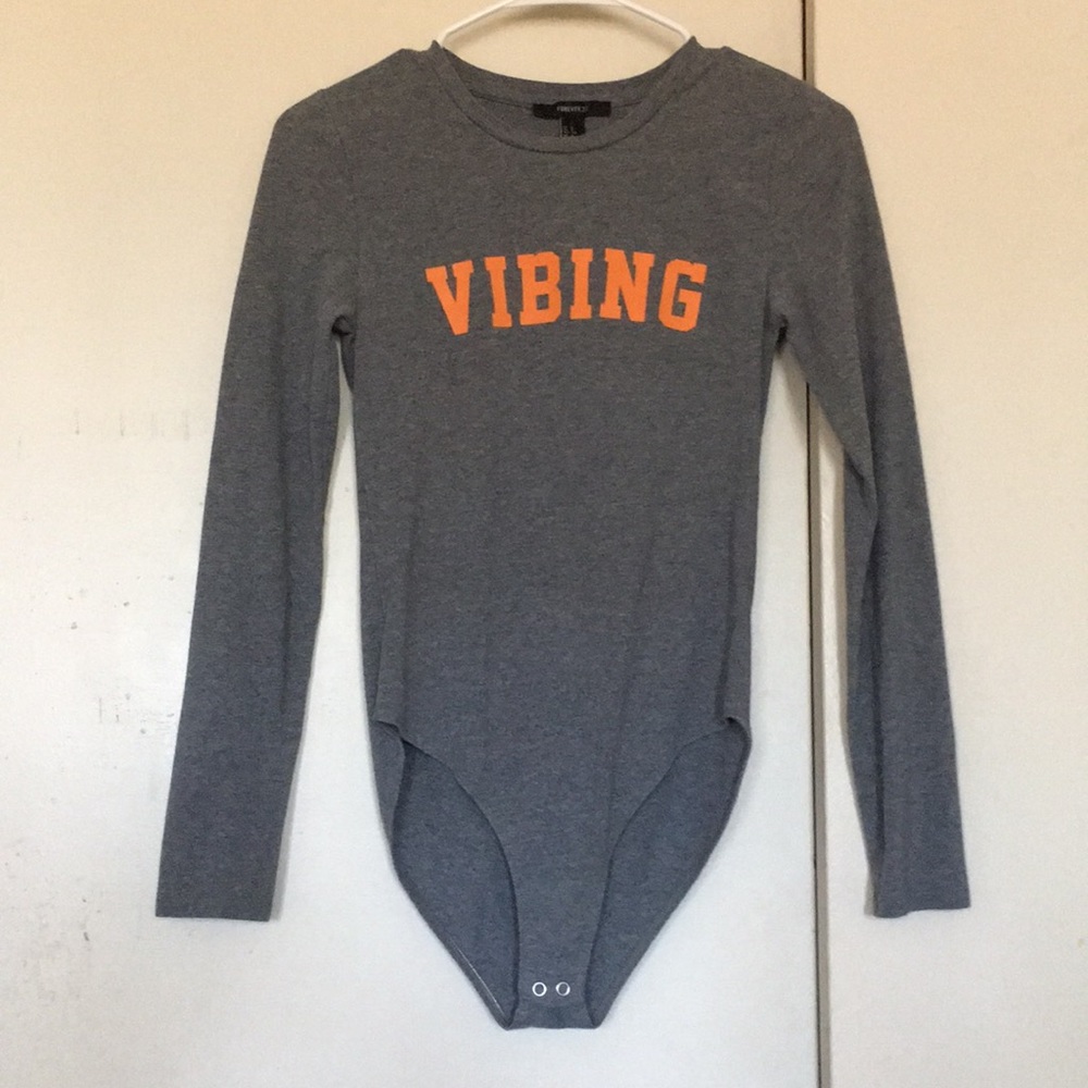 Forever 21 gray bodysuit